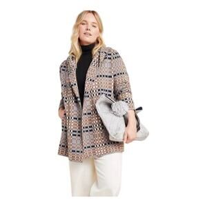 Field Flower Anthropologie Josefa Hooded Wool Sweater Coat Cozy Warm Women's S